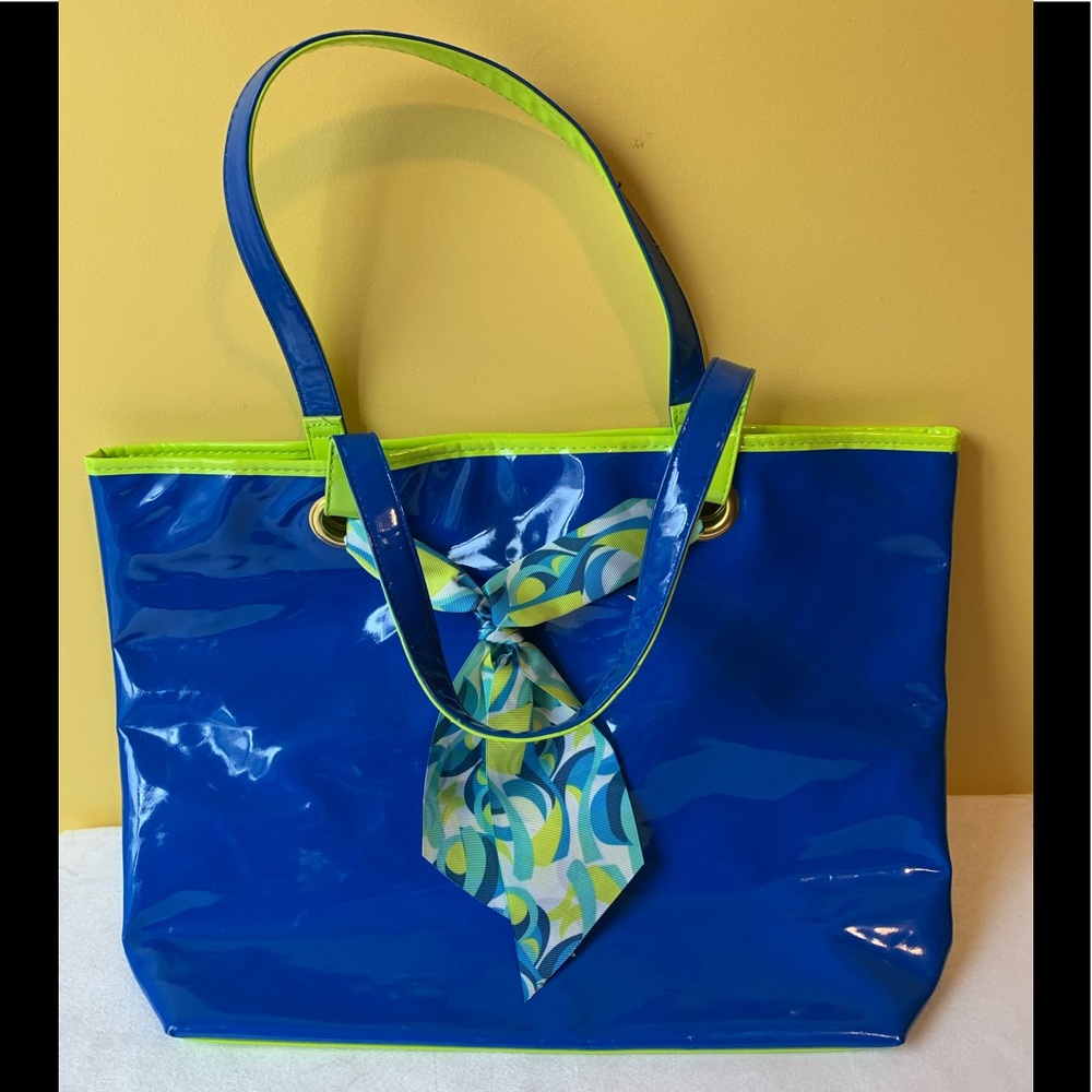 Taylor Swift Vinyl Tote Bag Blue And Green